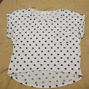 Juniors grey polka dot short tee